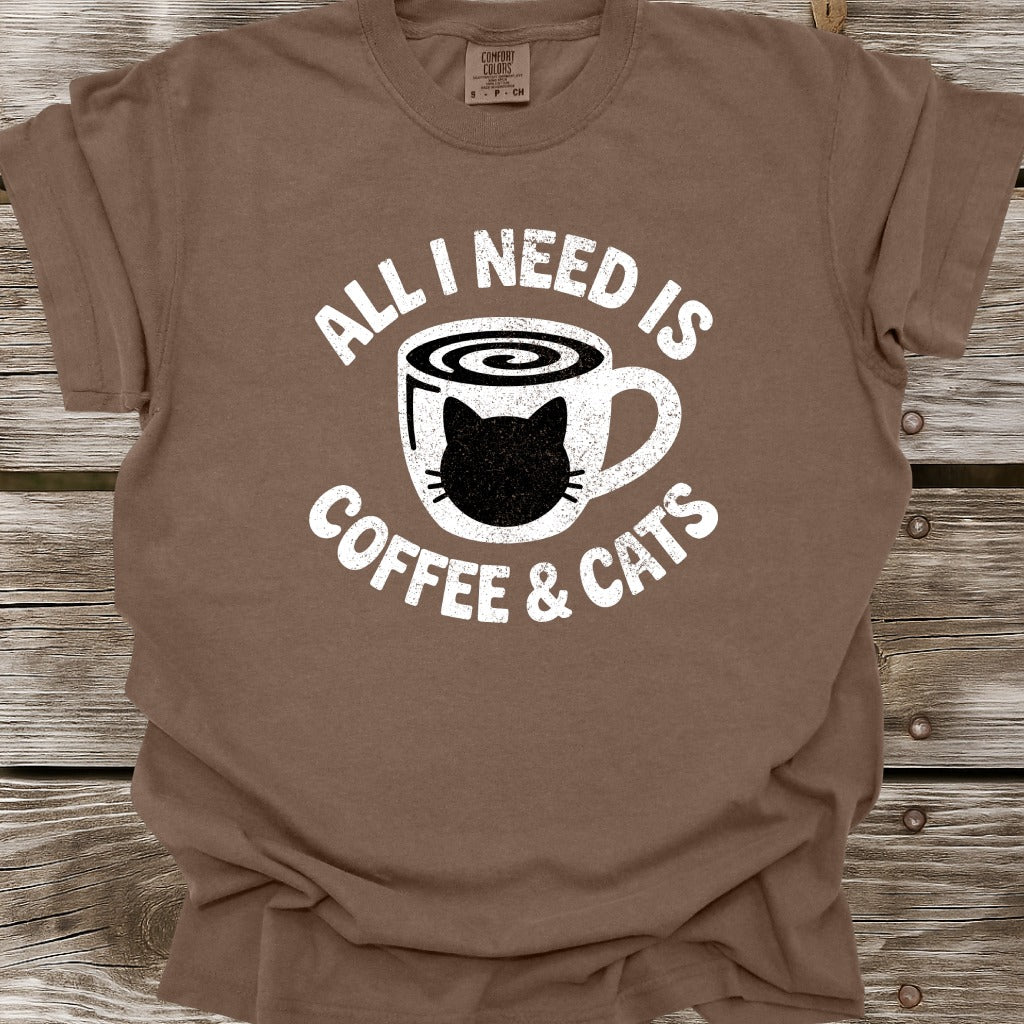 All I Need Is Coffee & Cats T-Shirt