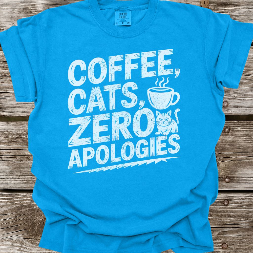 Coffee, Cats, Zero Apologies T-Shirt