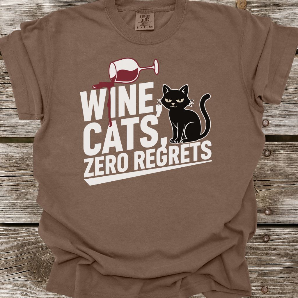 Wine, Cats, Zero Regrets T-Shirt
