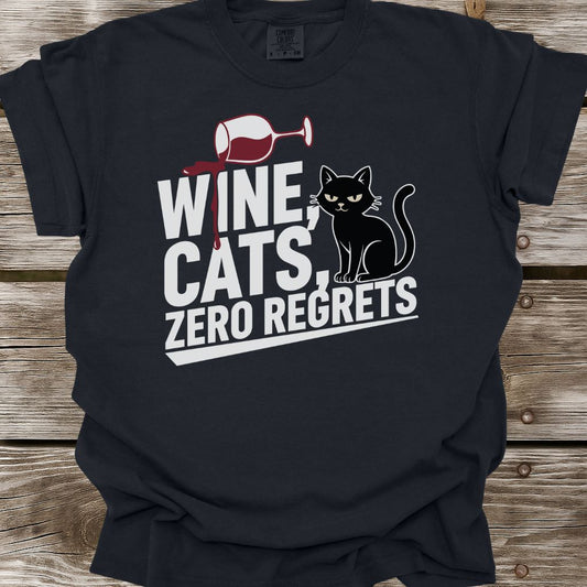 Wine, Cats, Zero Regrets T-Shirt
