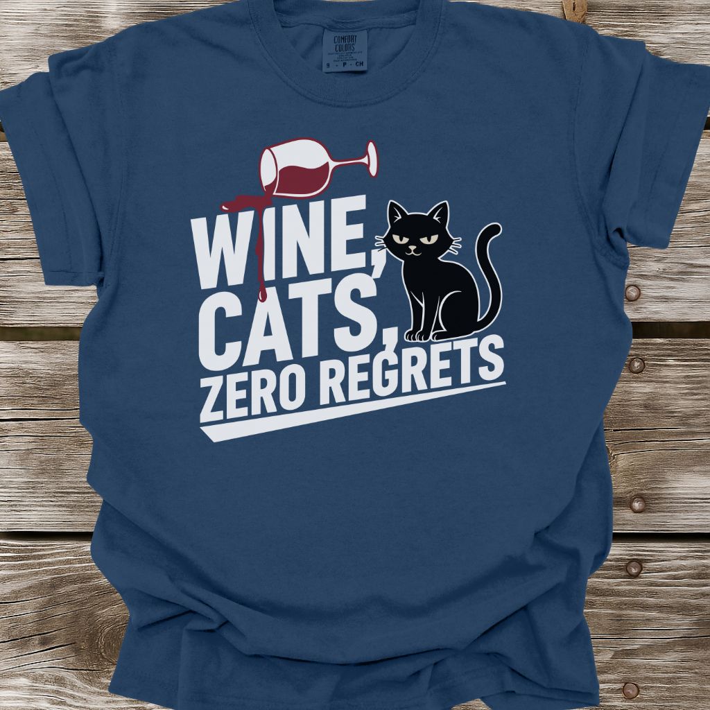 Wine, Cats, Zero Regrets T-Shirt