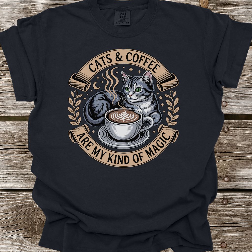 Cats & Coffee Are My Kind Of Magic T-Shirt