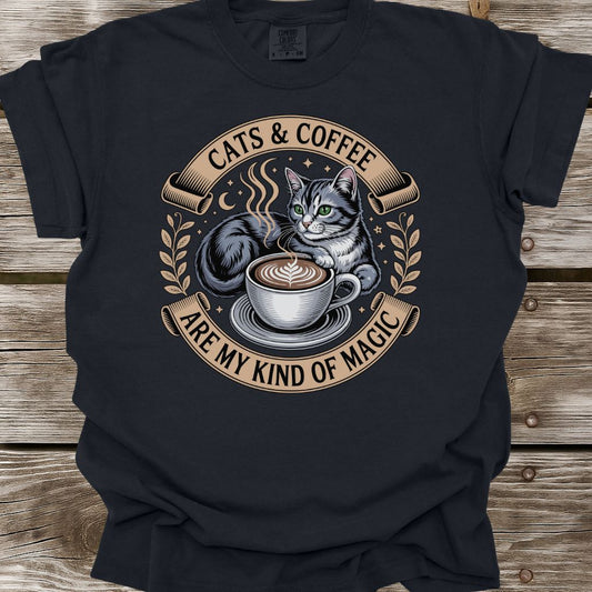 Cats & Coffee Are My Kind Of Magic T-Shirt