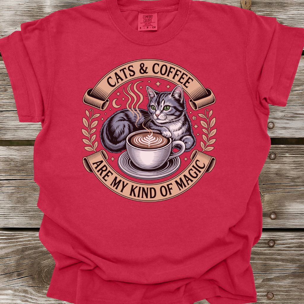 Cats & Coffee Are My Kind Of Magic T-Shirt