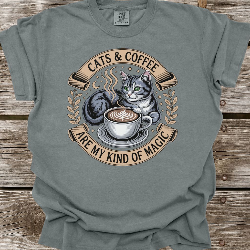 Cats & Coffee Are My Kind Of Magic T-Shirt
