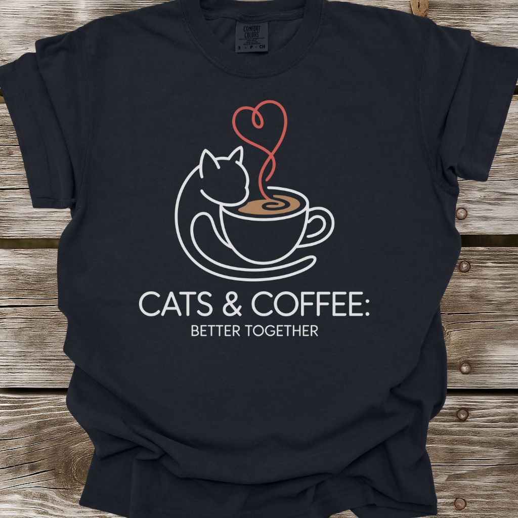 Cats & Coffee Better Together T-Shirt