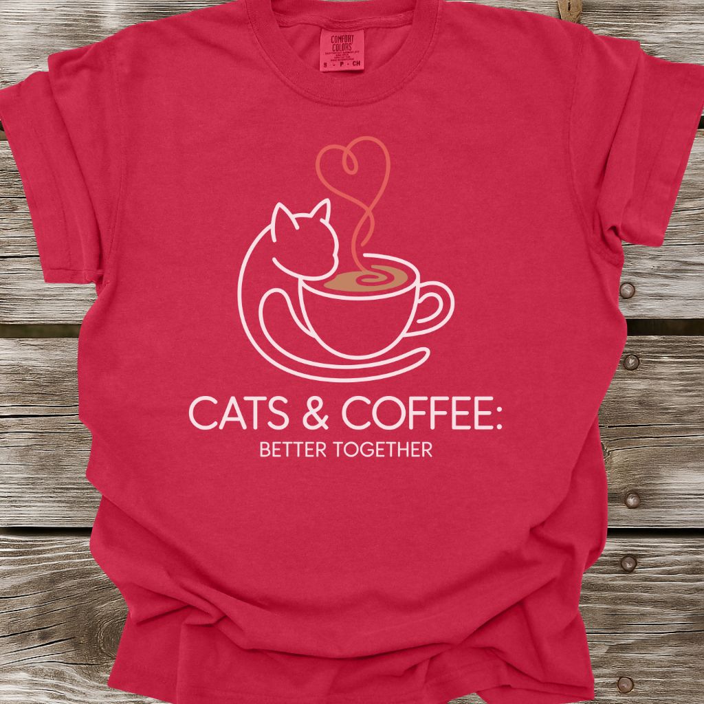 Cats & Coffee Better Together T-Shirt