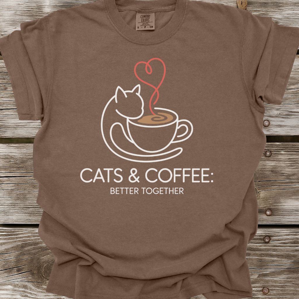 Cats & Coffee Better Together T-Shirt