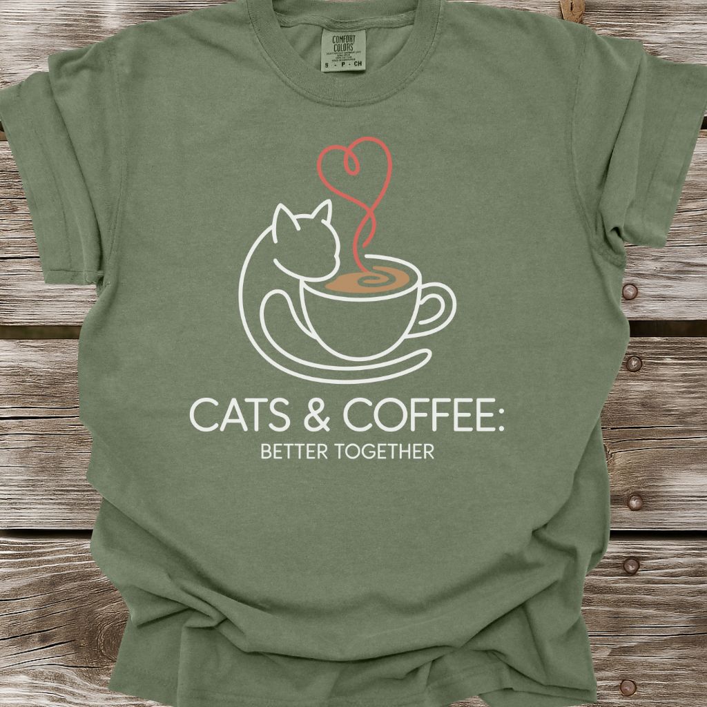 Cats & Coffee Better Together T-Shirt