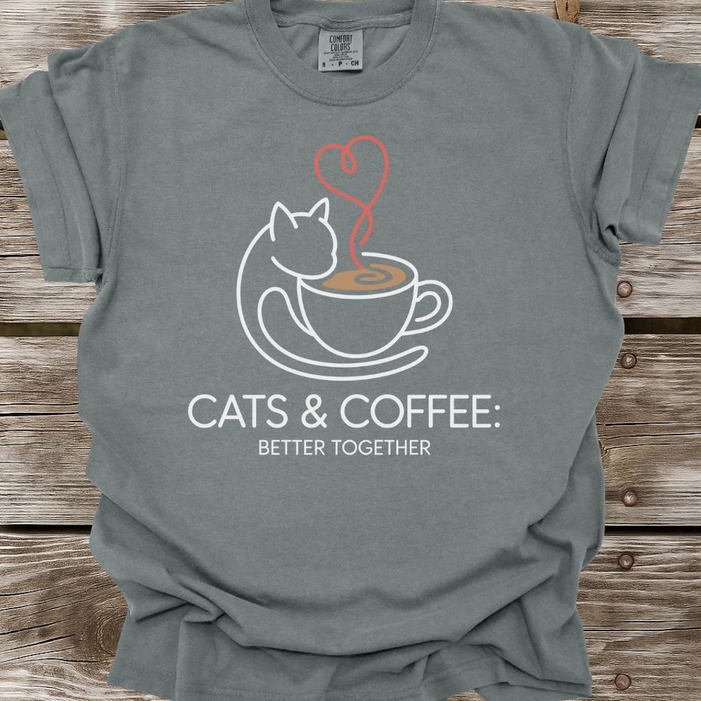 Cats & Coffee Better Together T-Shirt