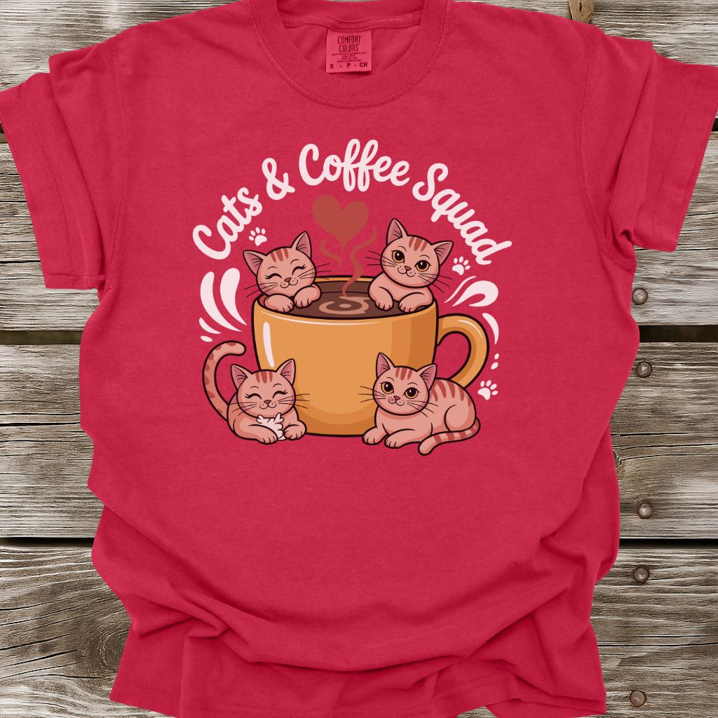 Cats & Coffee Squad T-Shirt