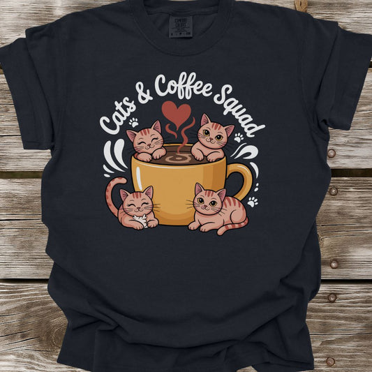 Cats & Coffee Squad T-Shirt