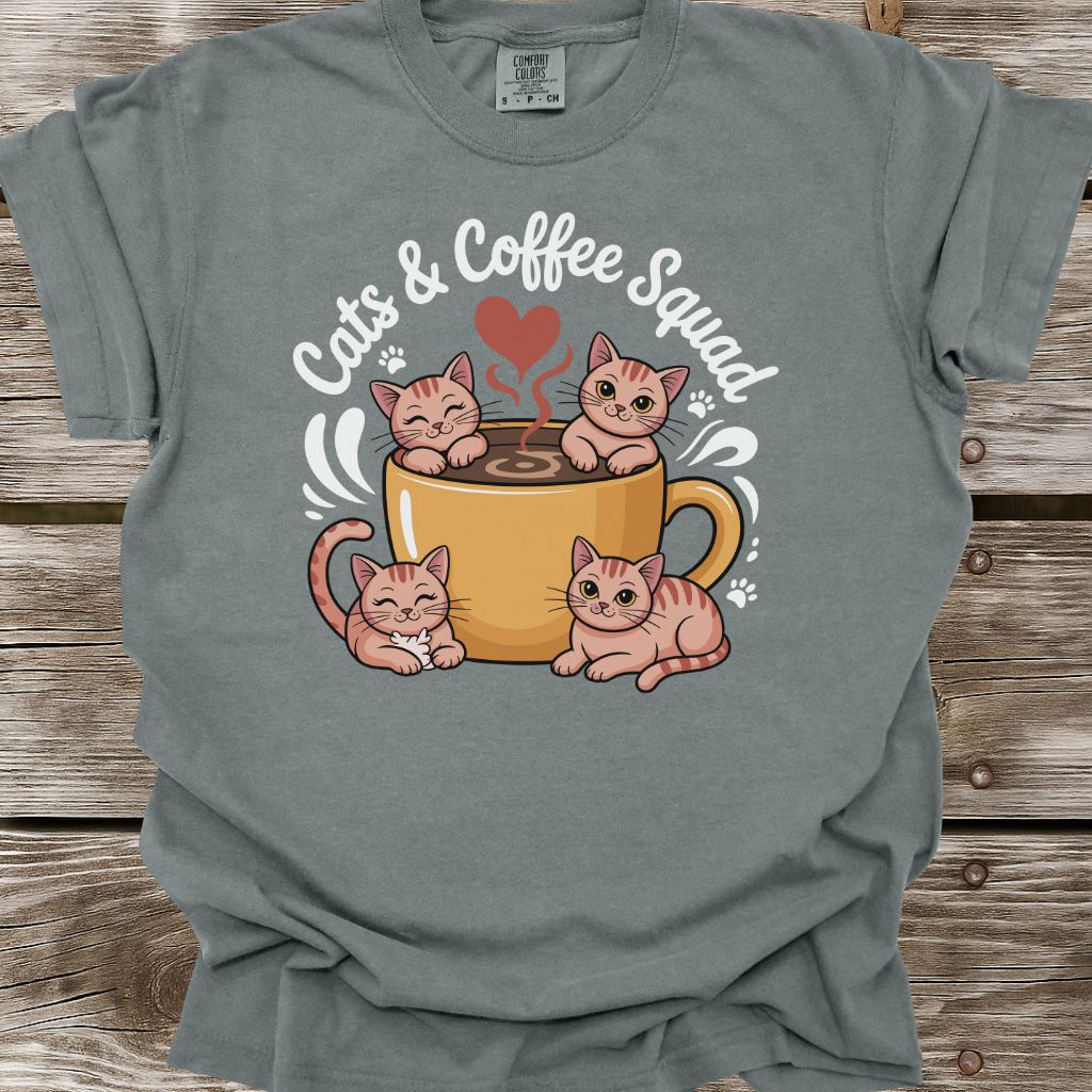 Cats & Coffee Squad T-Shirt