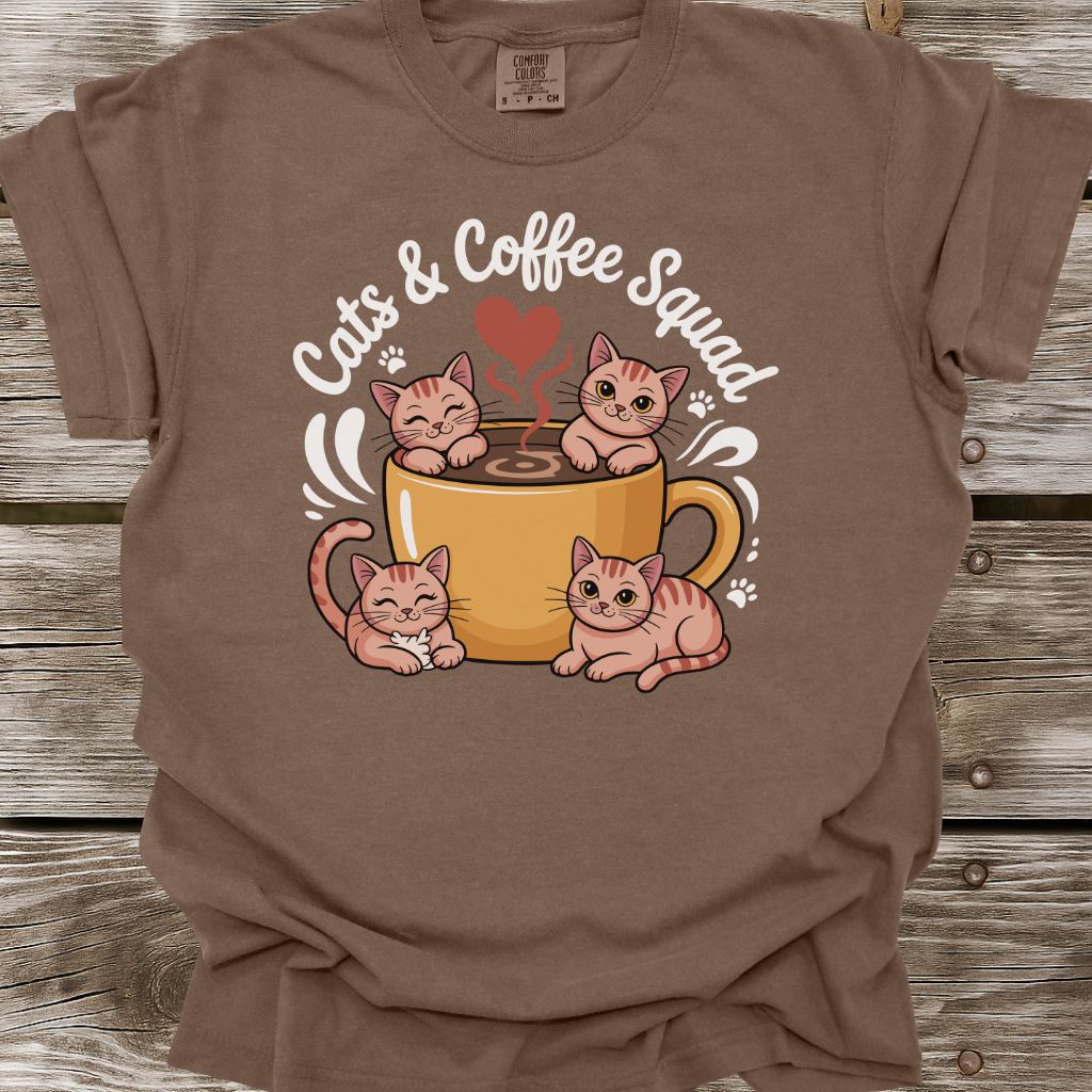 Cats & Coffee Squad T-Shirt