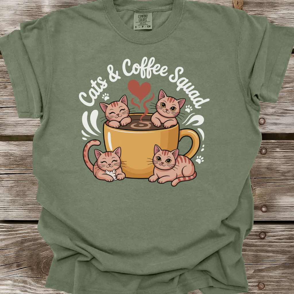 Cats & Coffee Squad T-Shirt