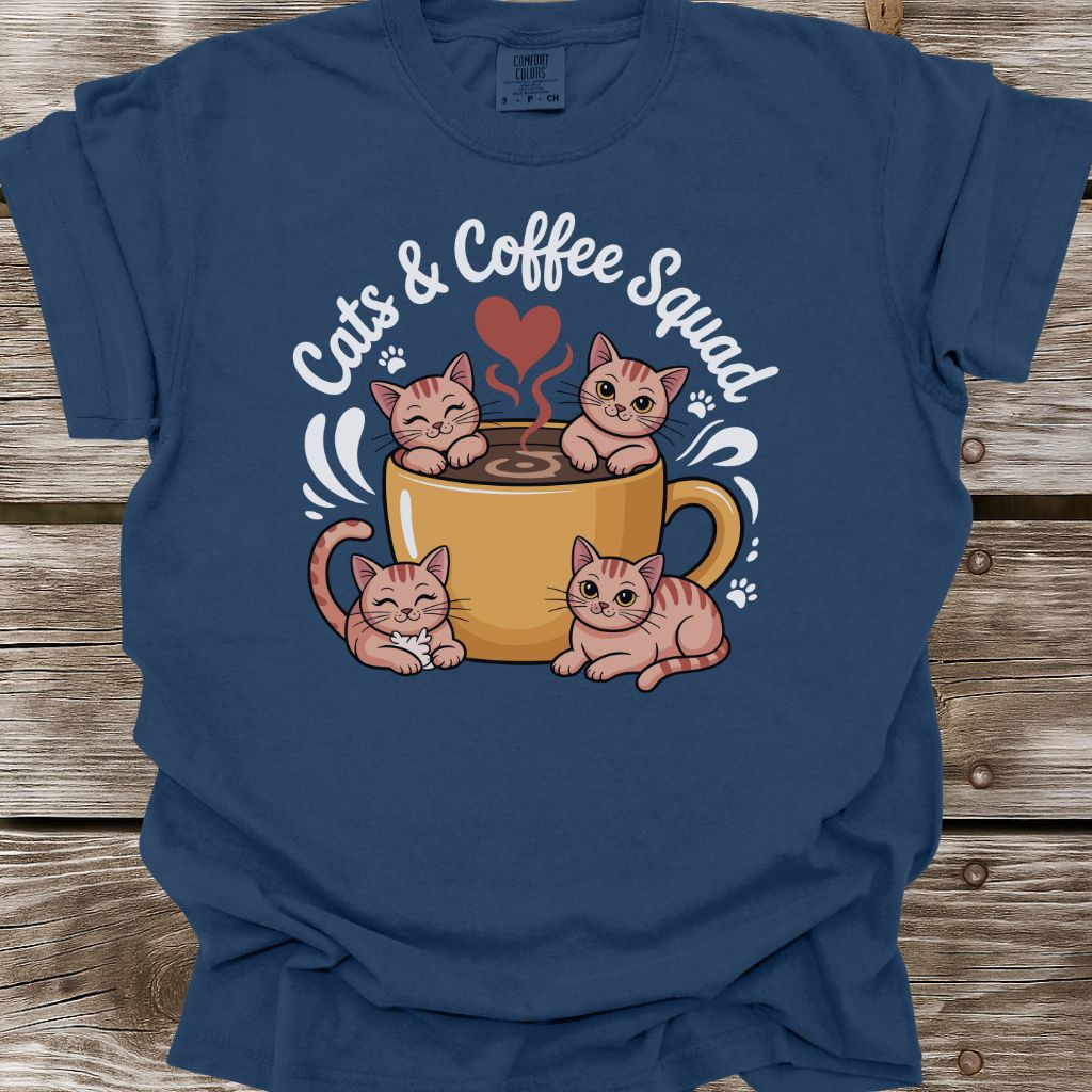 Cats & Coffee Squad T-Shirt