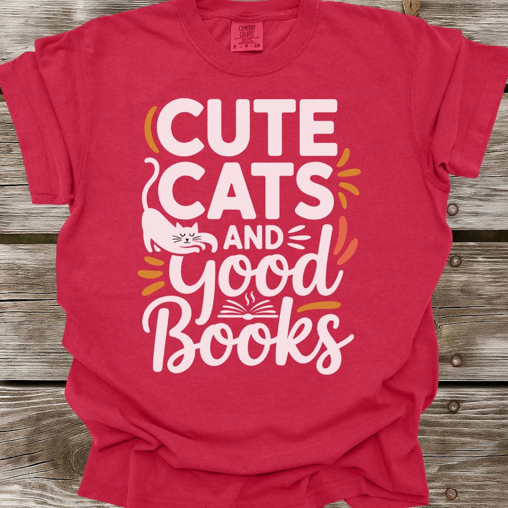 Cute Cats And Good Books T-Shirt